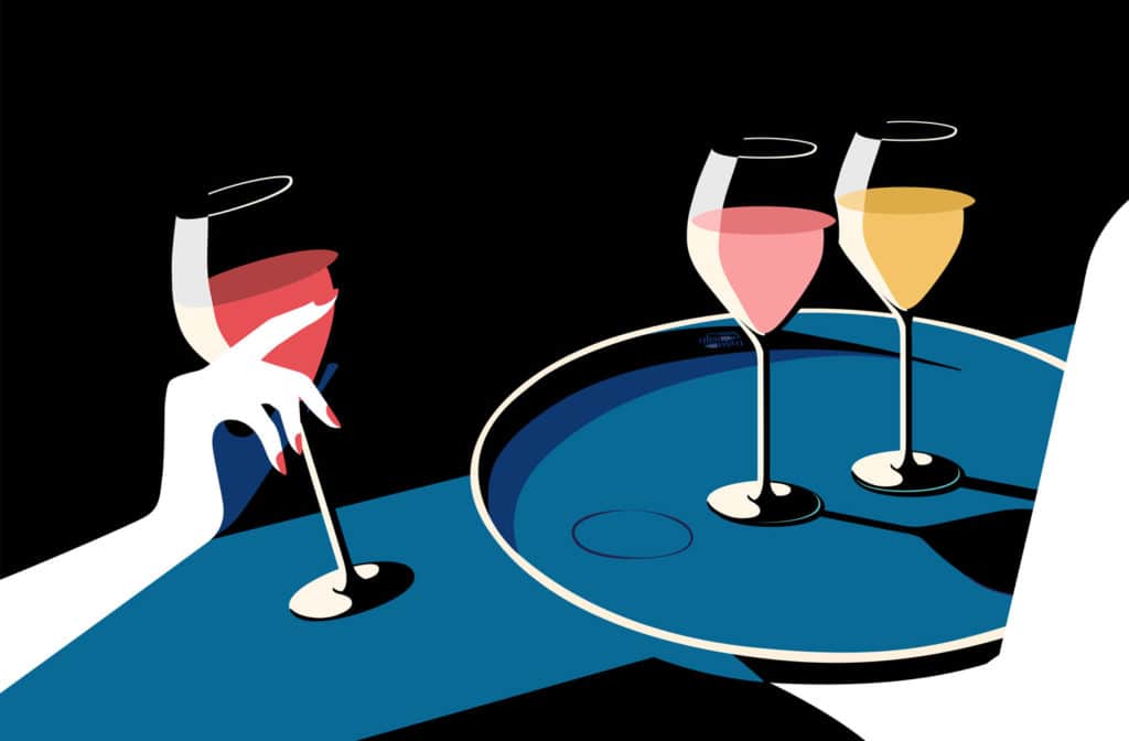 Illustration éditoriale les différents types de vin