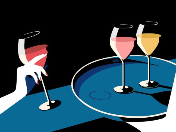 Illustration éditoriale les différents types de vin