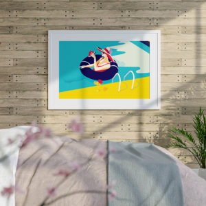 Affiche cocktail piscine dans une chambre