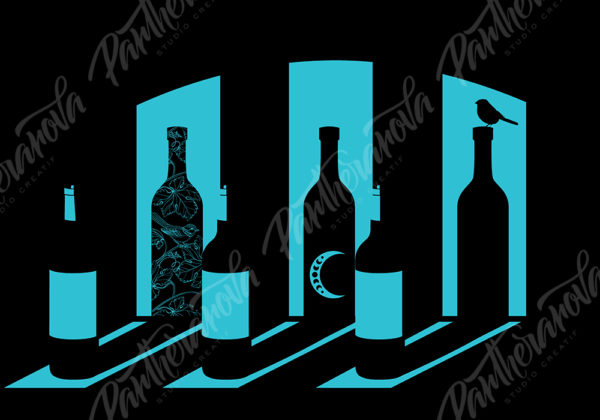 Affiche illustration vin biologique