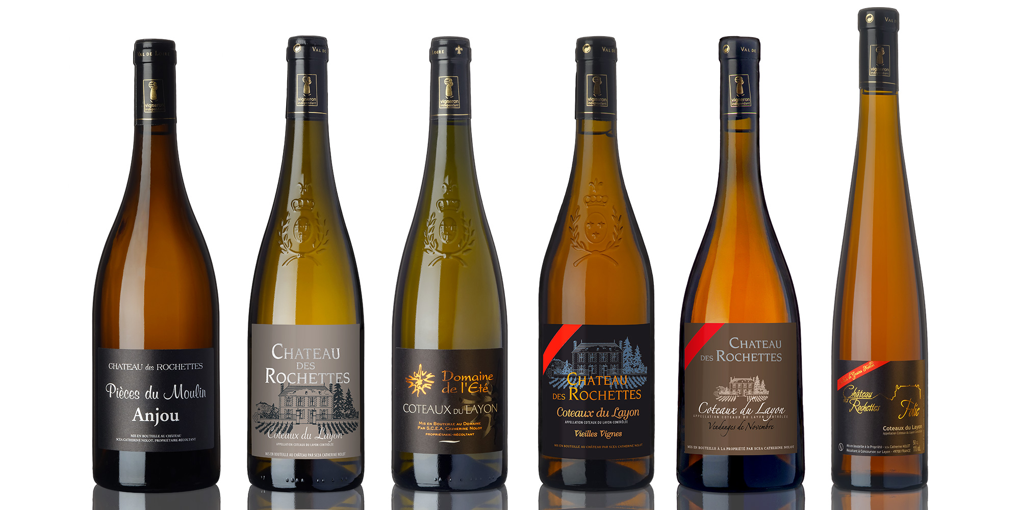 Packshot bouteilles chenin château des Rochettes